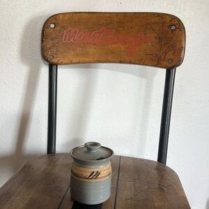 Handmade pottery jar with lid for salt, honey, sugar etc.